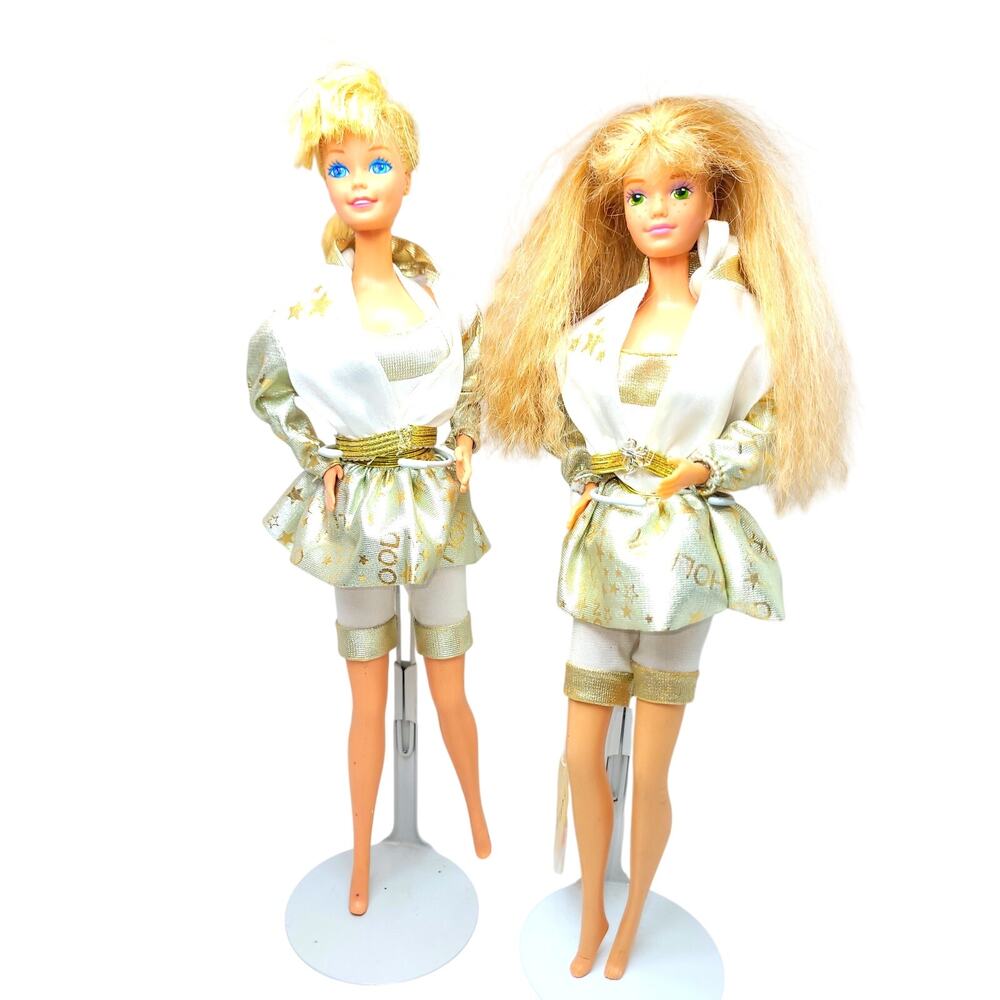 1992 Hollywood Hair Barbie & her BFF Midge Playing Twinkies Pair W/Cute Purses